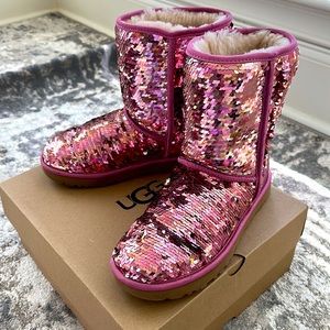 Pink sequin UGG boot size 8